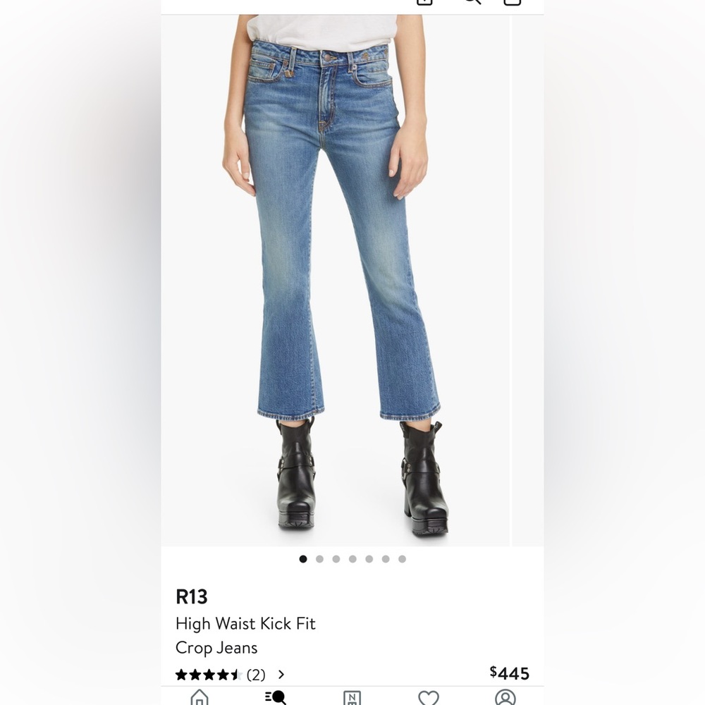 R13 Jasper Kick Fit Flare Stretch Jeans in Light Blue - Size 26